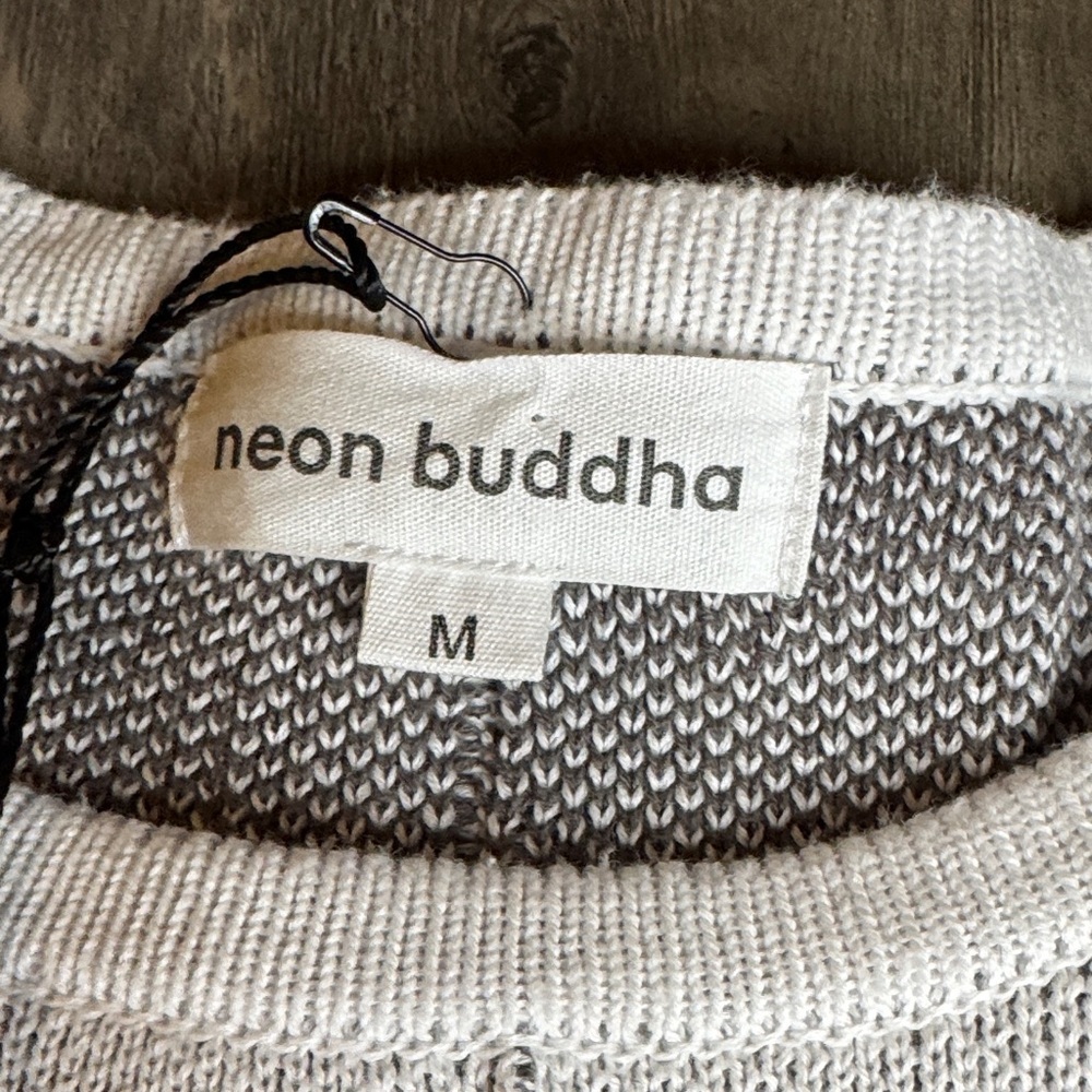 Neon Buddha Gray and White Wild Side Pullover 100% Cotton Sweater - Picture 2 of 10